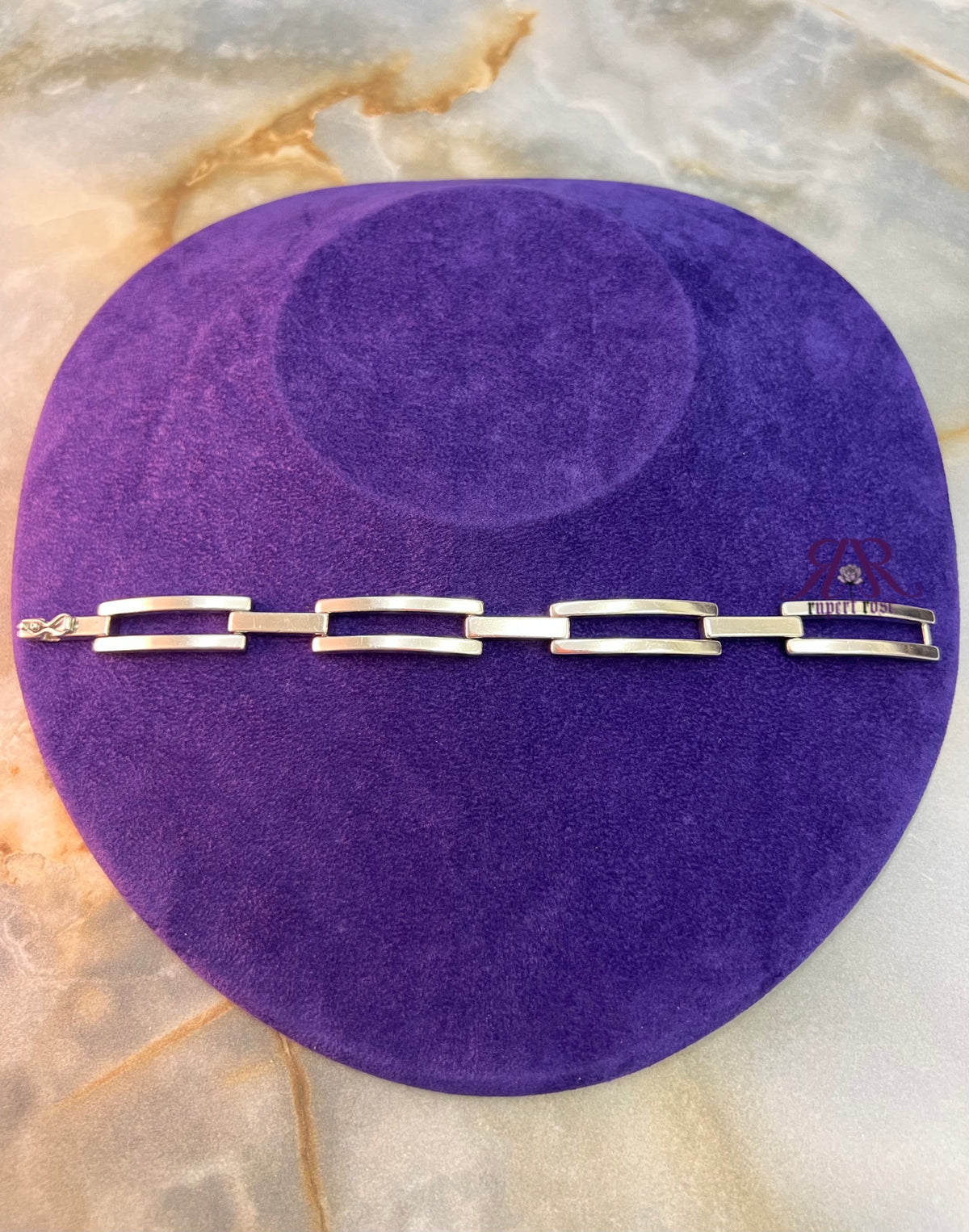 Vintage UnoAErre Sterling Silver Modernist Gate Bracelet