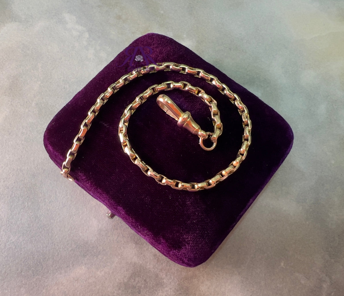 (1 of 2) Antique 9ct Rose Gold Elongated Belcher Link Bracelet