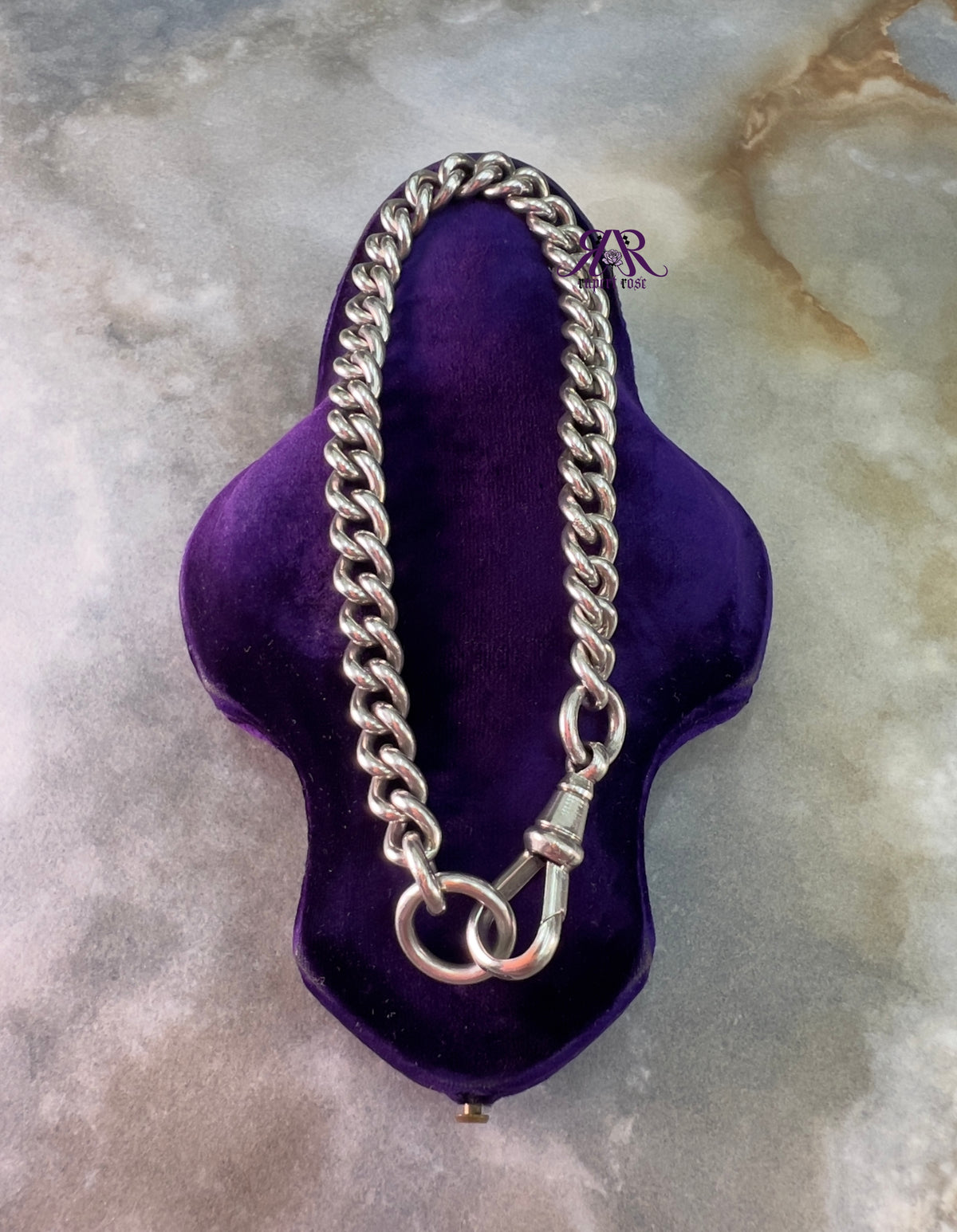 Antique Chester Sterling Silver Albert Curb Chain Bracelet